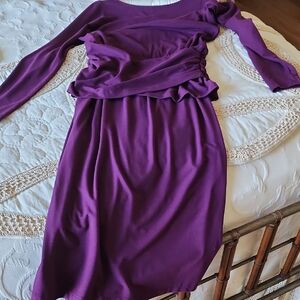Lilla P Rich Purple Long Sleeve Knit Dress